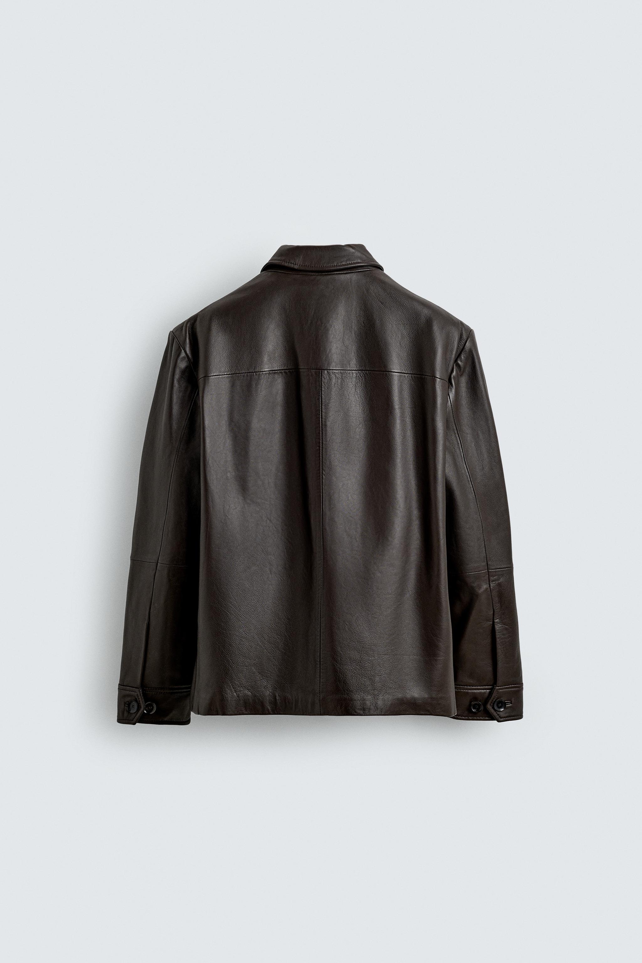 BLOUSON EN CUIR À POCHES